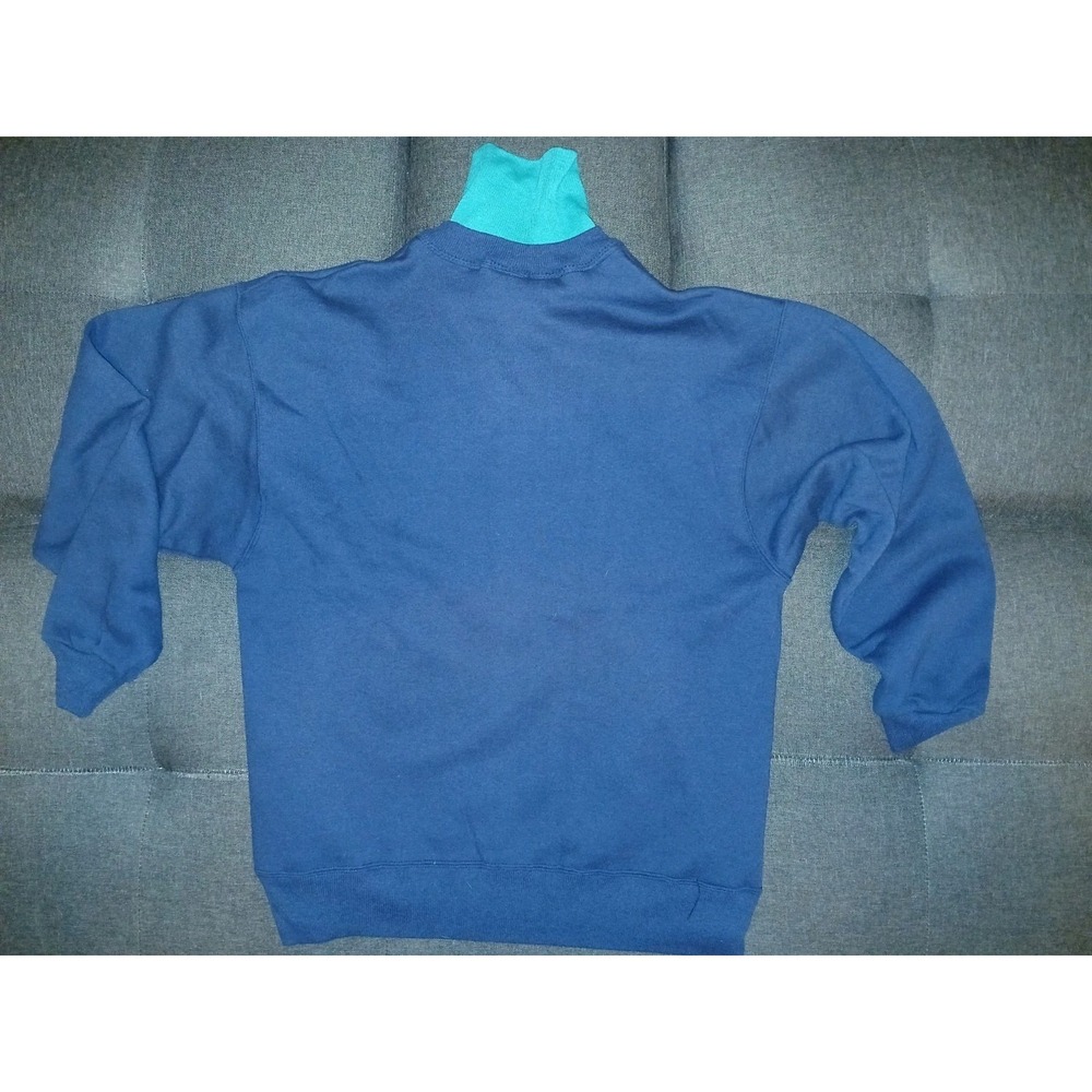 Vintage Garment Graphics Christmas Sweatshirt Large USA Made Mock Neck Holiday - Picture 7 of 7